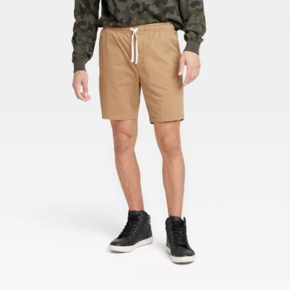 Goodfellow & Co Men's 8" Everday Pull-On Drawstring Mid Rise Shorts Khaki XL NWT - Picture 1 of 7